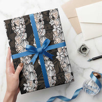 Black and Beige Hawaii Shell Lei Wrapping Paper Hawaiian Sunrise Shell Hebrew Cone Plumeria LT14 - Polynesian Pride