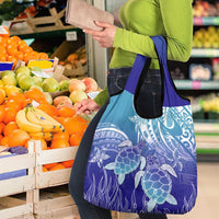 Polynesia Sea Turtle Grocery Bag Happy Valentine Day Polynesian - Dark Cyan LT14 - Polynesian Pride