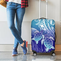Polynesia Sea Turtle Luggage Cover Happy Valentine Day Polynesian - Dark Cyan LT14 - Polynesian Pride