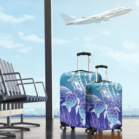Polynesia Sea Turtle Luggage Cover Happy Valentine Day Polynesian - Dark Cyan LT14 - Polynesian Pride