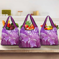 Polynesia Valentine Day Grocery Bag Polynesian Sea Turtle Purple Version LT14 3-pack One Size Purple - Polynesian Pride