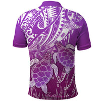 Polynesia Valentine Day Polo Shirt Polynesian Sea Turtle Purple Version LT14 - Polynesian Pride