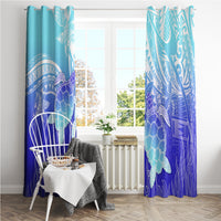 Polynesia Valentine Day Window Curtain Polynesian Sea Turtle Turquoise Version LT14 - Polynesian Pride