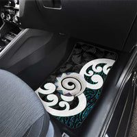 Aotearoa Koru Car Mats Cyan Maori Paua Shell Mix Silver Fern LT14 - Polynesian Pride