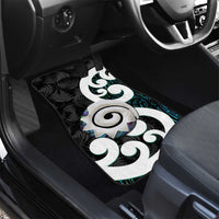 Aotearoa Koru Car Mats Cyan Maori Paua Shell Mix Silver Fern LT14 - Polynesian Pride
