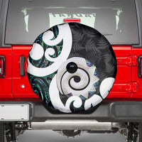 Aotearoa Koru Spare Tire Cover Cyan Maori Paua Shell Mix Silver Fern LT14 - Polynesian Pride