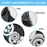 Aotearoa Koru Spare Tire Cover Cyan Maori Paua Shell Mix Silver Fern LT14 - Polynesian Pride