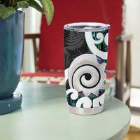 Aotearoa Koru Tumbler Cup Cyan Maori Paua Shell Mix Silver Fern LT14 - Polynesian Pride