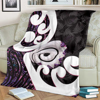 Aotearoa Koru Blanket Purple Maori Paua Shell Mix Silver Fern LT14 - Polynesian Pride