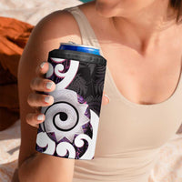 Aotearoa Koru 4 in 1 Can Cooler Tumbler Purple Maori Paua Shell Mix Silver Fern LT14 - Polynesian Pride