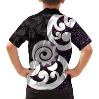 Aotearoa Koru Hawaiian Shirt Purple Maori Paua Shell Mix Silver Fern LT14 - Polynesian Pride