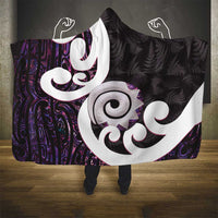 Aotearoa Koru Hooded Blanket Purple Maori Paua Shell Mix Silver Fern LT14 - Polynesian Pride
