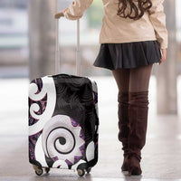 Aotearoa Koru Luggage Cover Purple Maori Paua Shell Mix Silver Fern