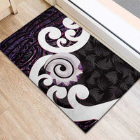 Aotearoa Koru Rubber Doormat Purple Maori Paua Shell Mix Silver Fern LT14 - Polynesian Pride