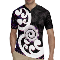 Aotearoa Koru Rugby Jersey Purple Maori Paua Shell Mix Silver Fern LT14 - Polynesian Pride