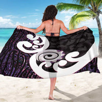 Aotearoa Koru Sarong Purple Maori Paua Shell Mix Silver Fern