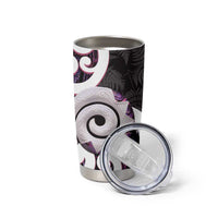 Aotearoa Koru Tumbler Cup Purple Maori Paua Shell Mix Silver Fern LT14 - Polynesian Pride