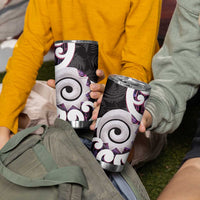 Aotearoa Koru Tumbler Cup Purple Maori Paua Shell Mix Silver Fern LT14 - Polynesian Pride