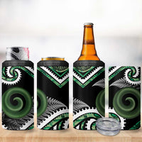 Koru Pounamu Aotearoa 4 in 1 Can Cooler Tumbler Maori Paua Shell Mix Silver Fern LT14 - Polynesian Pride