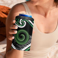 Koru Pounamu Aotearoa 4 in 1 Can Cooler Tumbler Maori Paua Shell Mix Silver Fern LT14 - Polynesian Pride