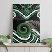 Koru Pounamu Aotearoa Canvas Wall Art Maori Paua Shell Mix Silver Fern LT14 - Polynesian Pride