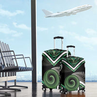 Koru Pounamu Aotearoa Luggage Cover Maori Paua Shell Mix Silver Fern