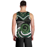 Koru Pounamu Aotearoa Men Tank Top Maori Paua Shell Mix Silver Fern LT14 - Polynesian Pride