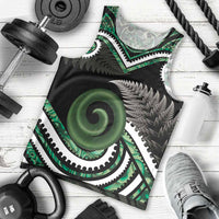 Koru Pounamu Aotearoa Men Tank Top Maori Paua Shell Mix Silver Fern LT14 - Polynesian Pride