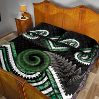 Koru Pounamu Aotearoa Quilt Bed Set Maori Paua Shell Mix Silver Fern LT14 - Polynesian Pride