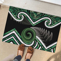 Koru Pounamu Aotearoa Rubber Doormat Maori Paua Shell Mix Silver Fern LT14 - Polynesian Pride