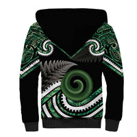 Koru Pounamu Aotearoa Sherpa Hoodie Maori Paua Shell Mix Silver Fern LT14 - Polynesian Pride