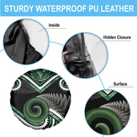 Koru Pounamu Aotearoa Spare Tire Cover Maori Paua Shell Mix Silver Fern LT14 - Polynesian Pride