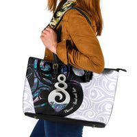 Aotearoa Pikorua Leather Tote Bag NZ Twist - Bond And Love LT14 White - Polynesian Pride