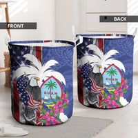 United States Guam Laundry Basket USA Eagle Guahan Seal Bougainvillea LT14 - Polynesian Pride