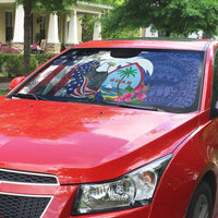 United States Guam Auto Sun Shade USA Eagle Guahan Seal Bougainvillea - Polynesian Pride
