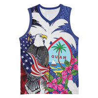 United States Guam Basketball Jersey USA Eagle Guahan Seal Bougainvillea LT14 Unisex Blue - Polynesian Pride