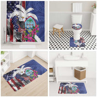 United States Guam Bathroom Set USA Eagle Guahan Seal Bougainvillea - Polynesian Pride