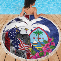 United States Guam Beach Blanket USA Eagle Guahan Seal Bougainvillea - Polynesian Pride