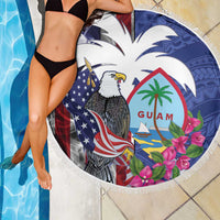 United States Guam Beach Blanket USA Eagle Guahan Seal Bougainvillea - Polynesian Pride