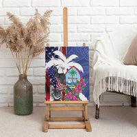 United States Guam Canvas Wall Art USA Eagle Guahan Seal Bougainvillea - Polynesian Pride