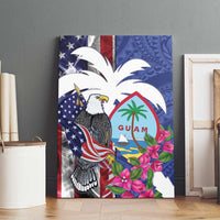 United States Guam Canvas Wall Art USA Eagle Guahan Seal Bougainvillea - Polynesian Pride
