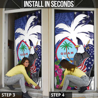 United States Guam Door Cover USA Eagle Guahan Seal Bougainvillea LT14 - Polynesian Pride