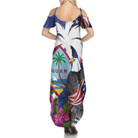 United States Guam Family Matching Summer Maxi Dress and Hawaiian Shirt USA Eagle Guahan Seal Bougainvillea - Polynesian Pride