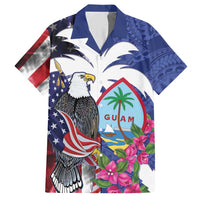 United States Guam Hawaiian Shirt USA Eagle Guahan Seal Bougainvillea - Polynesian Pride