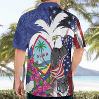 United States Guam Hawaiian Shirt USA Eagle Guahan Seal Bougainvillea - Polynesian Pride