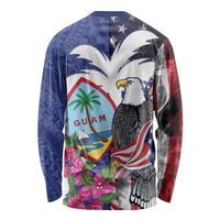United States Guam Long Sleeve Shirt USA Eagle Guahan Seal Bougainvillea - Polynesian Pride