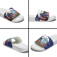 United States Guam Slide Sandals USA Eagle Guahan Seal Bougainvillea LT14 - Polynesian Pride
