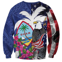 United States Guam Sweatshirt USA Eagle Guahan Seal Bougainvillea - Polynesian Pride
