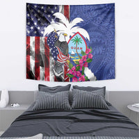 United States Guam Tapestry USA Eagle Guahan Seal Bougainvillea - Polynesian Pride