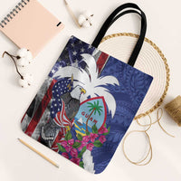 United States Guam Tote Bag USA Eagle Guahan Seal Bougainvillea LT14 Black Strap One Size Blue - Polynesian Pride